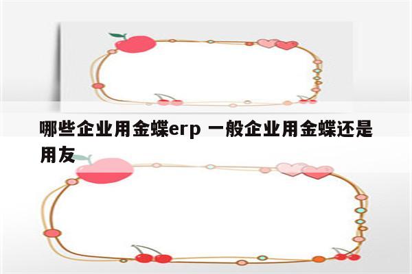 哪些企业用金蝶erp 一般企业用金蝶还是用友