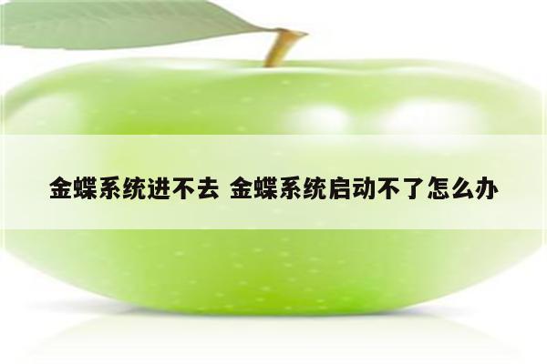 金蝶系统进不去 金蝶系统启动不了怎么办