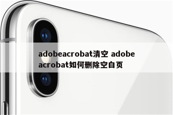 adobeacrobat清空 adobeacrobat如何删除空白页