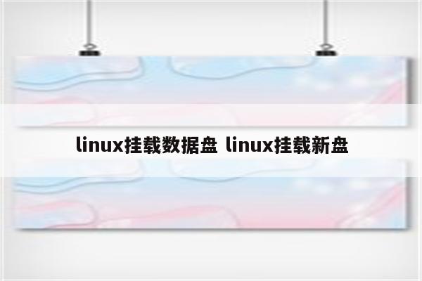 linux挂载数据盘 linux挂载新盘