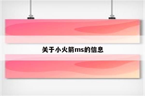关于小火箭ms的信息