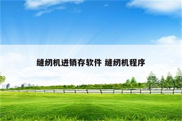 缝纫机进销存软件 缝纫机程序