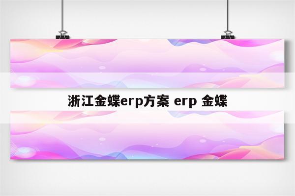 浙江金蝶erp方案 erp 金蝶