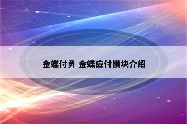 金蝶付勇 金蝶应付模块介绍