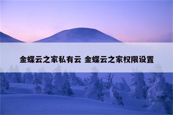 金蝶云之家私有云 金蝶云之家权限设置