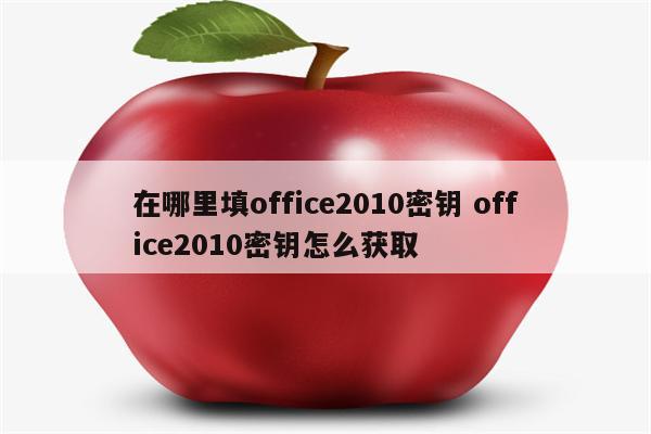 在哪里填office2010密钥 office2010密钥怎么获取