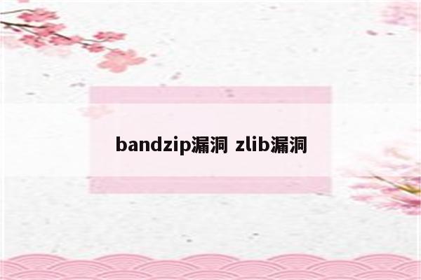 bandzip漏洞 zlib漏洞