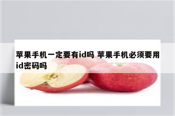苹果手机一定要有id吗 苹果手机必须要用id密码吗