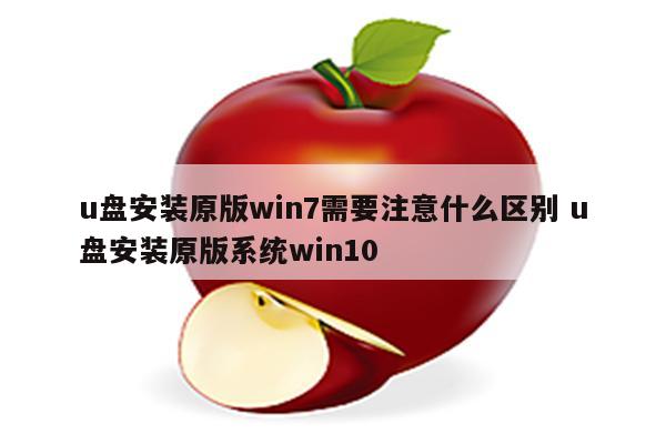 u盘安装原版win7需要注意什么区别 u盘安装原版系统win10