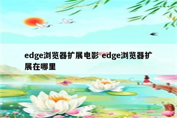 edge浏览器扩展电影 edge浏览器扩展在哪里