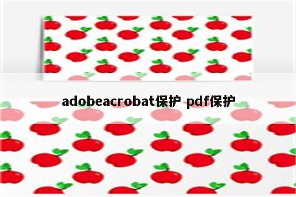 adobeacrobat保护 pdf保护