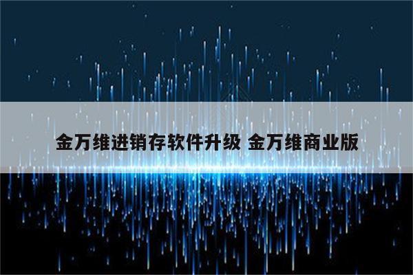 金万维进销存软件升级 金万维商业版