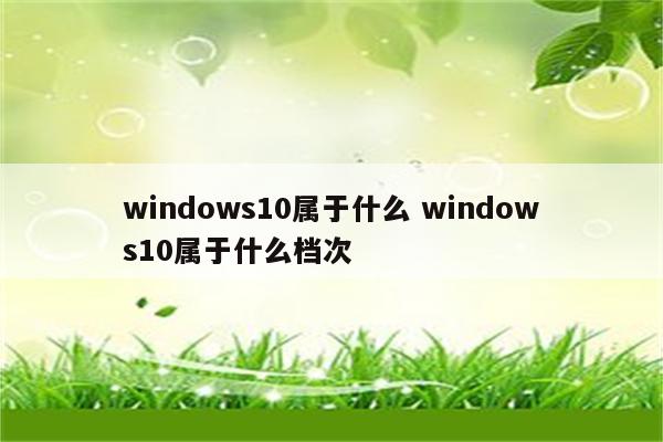 windows10属于什么 windows10属于什么档次