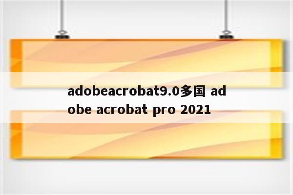adobeacrobat9.0多国 adobe acrobat pro 2021