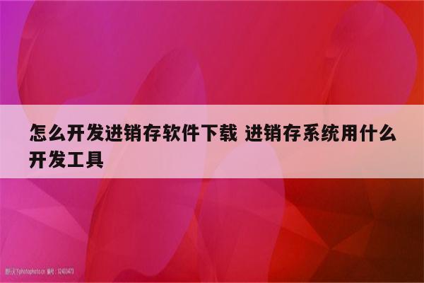 怎么开发进销存软件下载 进销存系统用什么开发工具
