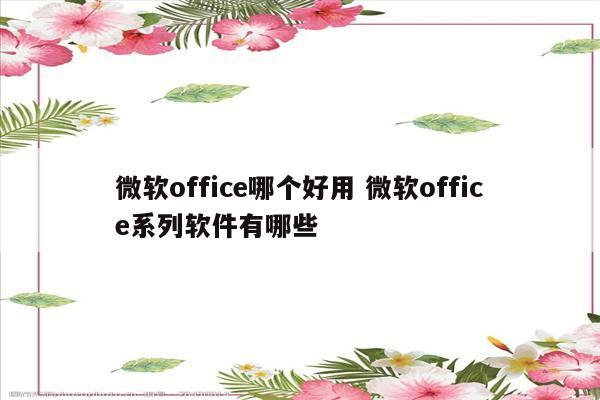 微软office哪个好用 微软office系列软件有哪些