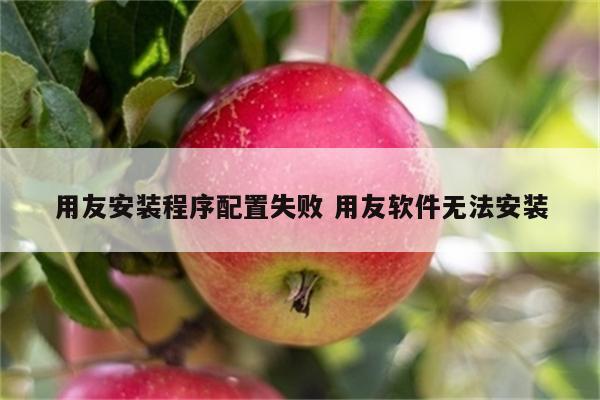 用友安装程序配置失败 用友软件无法安装