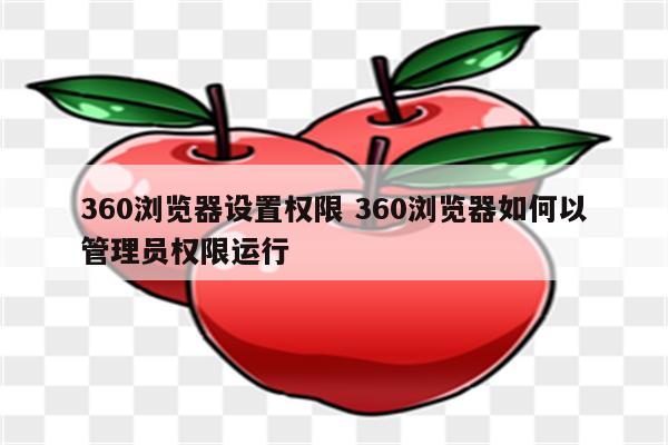 360浏览器设置权限 360浏览器如何以管理员权限运行