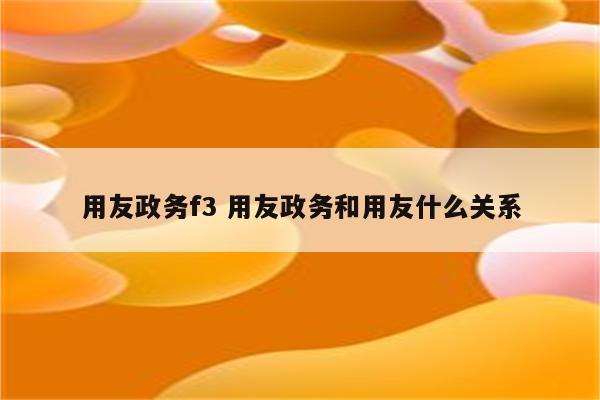用友政务f3 用友政务和用友什么关系
