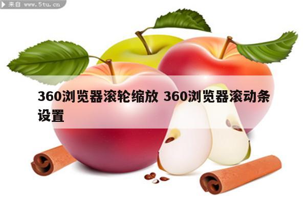 360浏览器滚轮缩放 360浏览器滚动条设置
