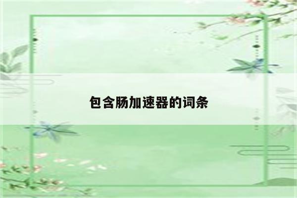 包含肠加速器的词条