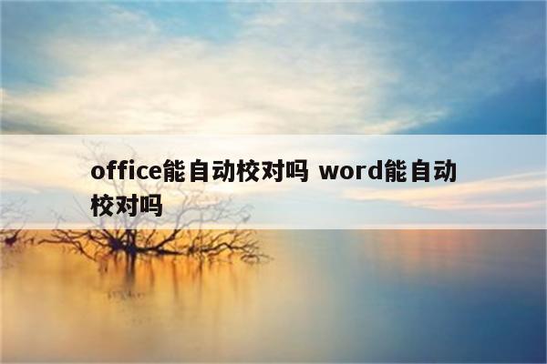 office能自动校对吗 word能自动校对吗