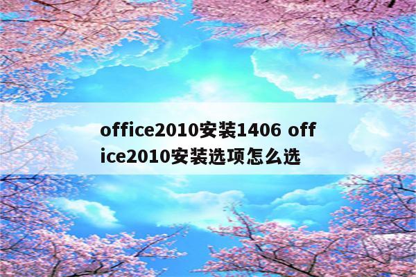 office2010安装1406 office2010安装选项怎么选