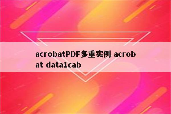 acrobatPDF多重实例 acrobat data1cab