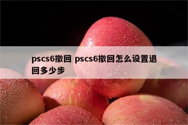 pscs6撤回 pscs6撤回怎么设置退回多少步