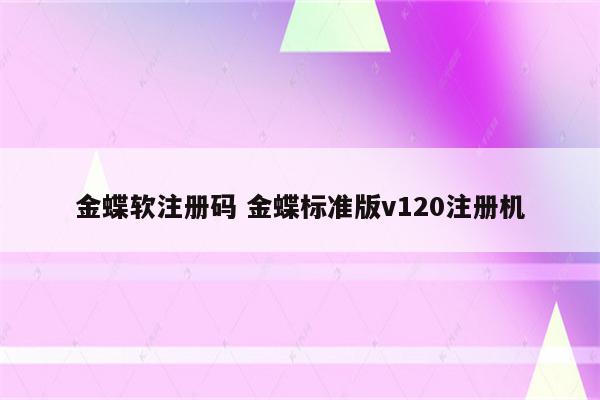 金蝶软注册码 金蝶标准版v120注册机