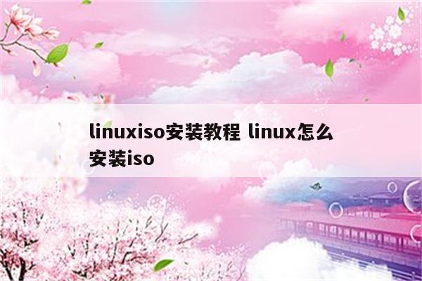 linuxiso安装教程 linux怎么安装iso