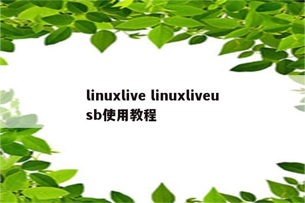 linuxlive linuxliveusb使用教程