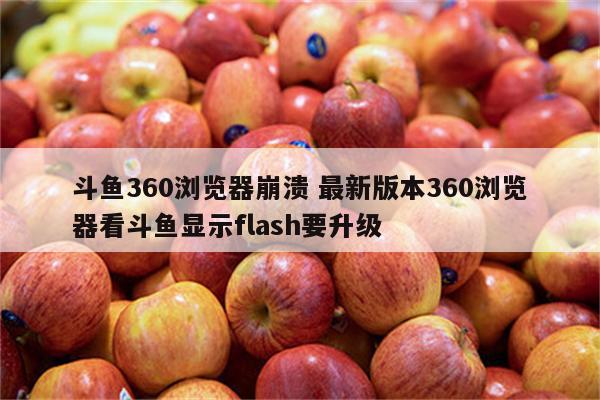 斗鱼360浏览器崩溃 最新版本360浏览器看斗鱼显示flash要升级