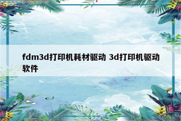 fdm3d打印机耗材驱动 3d打印机驱动软件