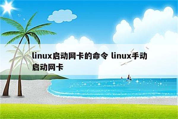 linux启动网卡的命令 linux手动启动网卡