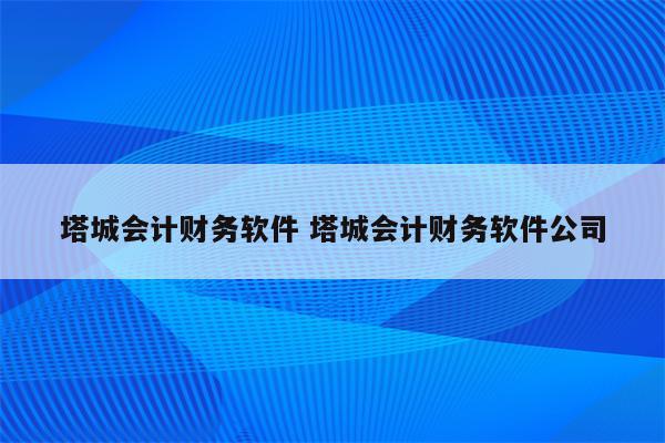 塔城会计财务软件 塔城会计财务软件公司