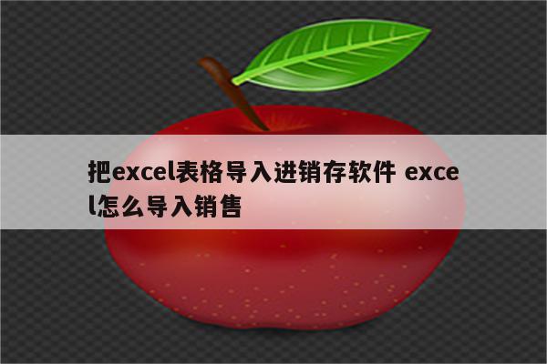 把excel表格导入进销存软件 excel怎么导入销售