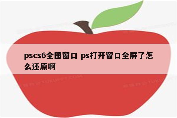 pscs6全图窗口 ps打开窗口全屏了怎么还原啊