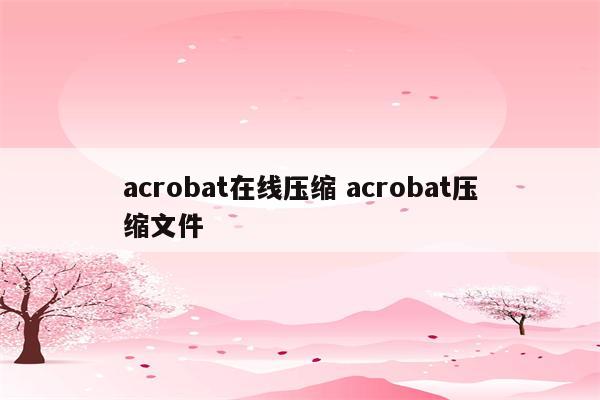 acrobat在线压缩 acrobat压缩文件