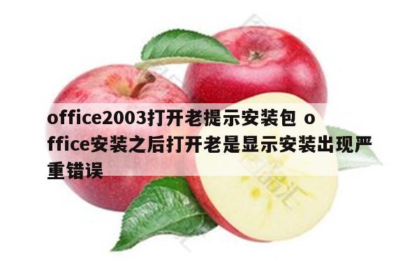 office2003打开老提示安装包 office安装之后打开老是显示安装出现严重错误