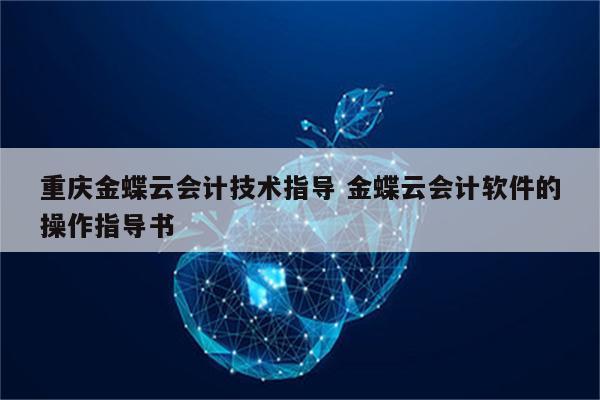 重庆金蝶云会计技术指导 金蝶云会计软件的操作指导书