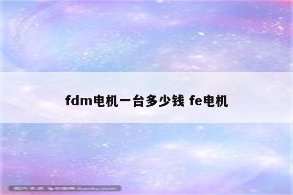 fdm电机一台多少钱 fe电机