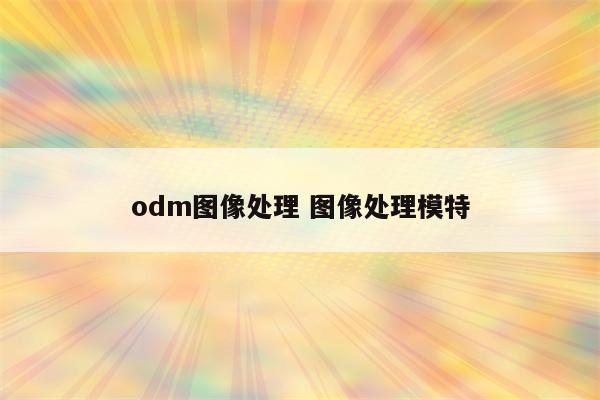 odm图像处理 图像处理模特
