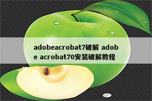 adobeacrobat7破解 adobe acrobat70安装破解教程