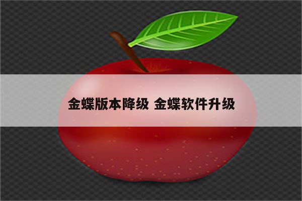 金蝶版本降级 金蝶软件升级
