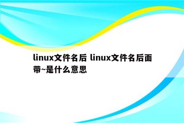 linux文件名后 linux文件名后面带~是什么意思