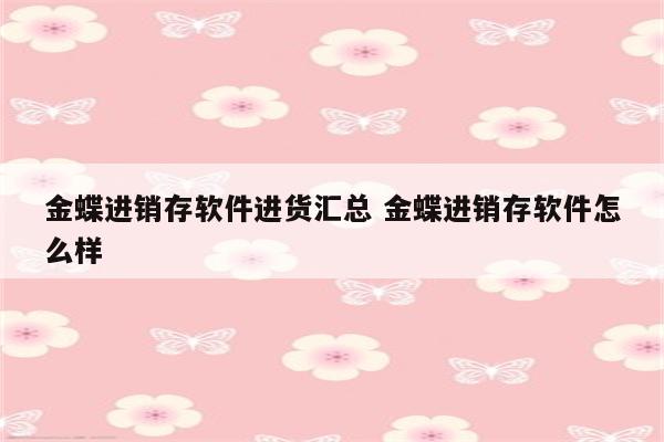 金蝶进销存软件进货汇总 金蝶进销存软件怎么样