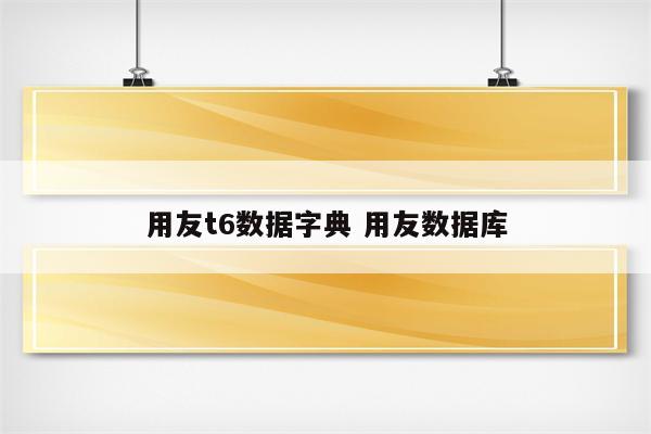 用友t6数据字典 用友数据库