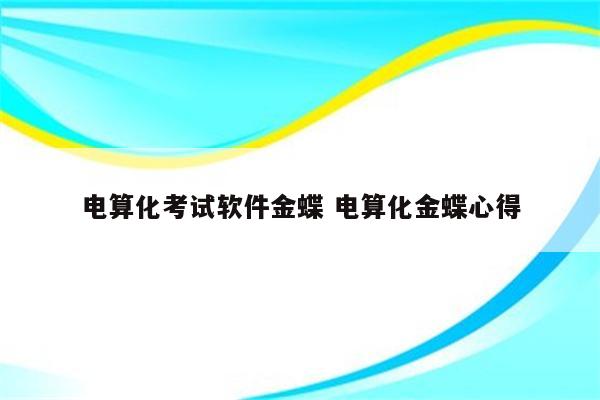 电算化考试软件金蝶 电算化金蝶心得