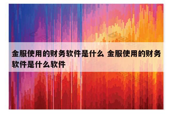 金服使用的财务软件是什么 金服使用的财务软件是什么软件